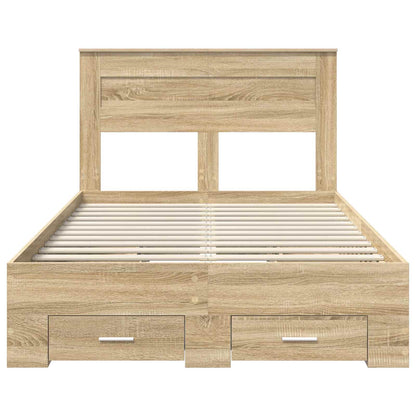 Bed Frame with Drawer Sonoma Oak 120 x 200 cm Engineered Wood