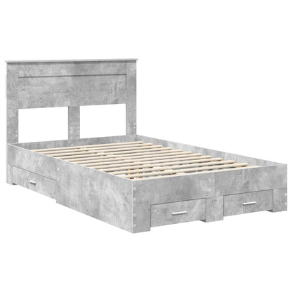 Bed Frame Concrete Grey 120 x 200 cm Engineered Wood