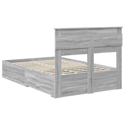 Bed Frame with Drawer Grey Sonoma 120 x 200 cm Engineered Wood