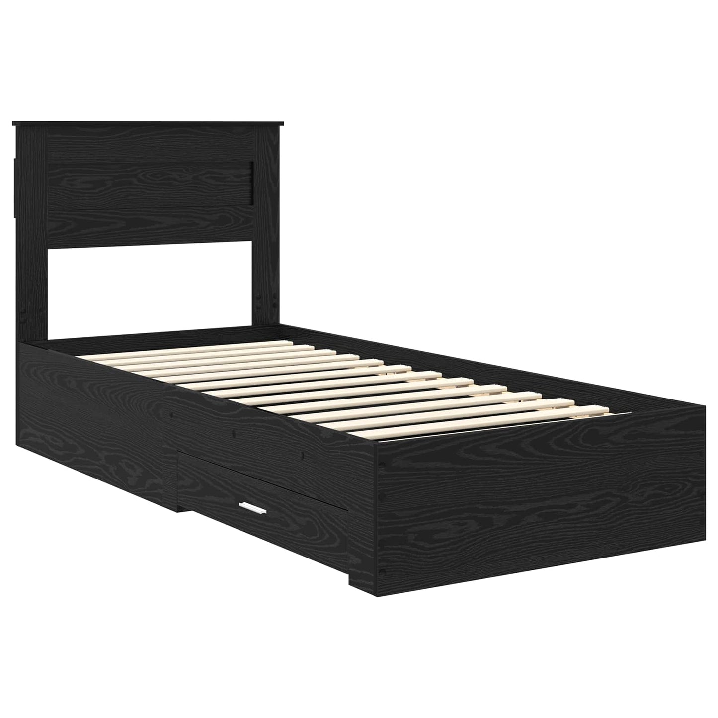 Bed Frame with Headboard Black Oak 100 x 200 cm Engineered Wood