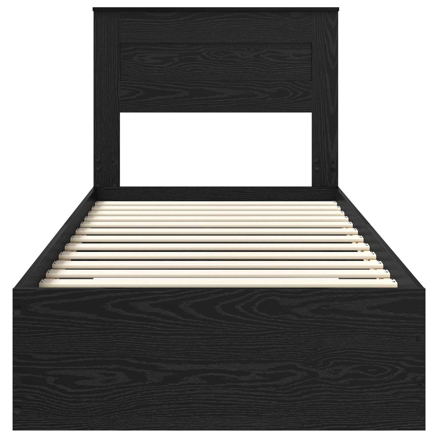Bed Frame with Headboard Black Oak 100 x 200 cm Engineered Wood