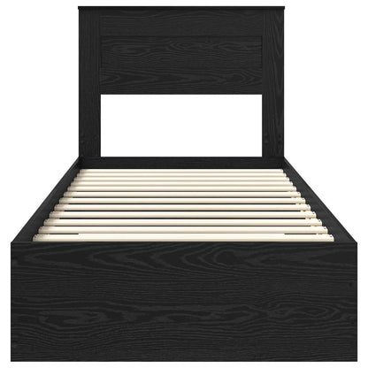 Bed Frame with Headboard Black Oak 100 x 200 cm Engineered Wood