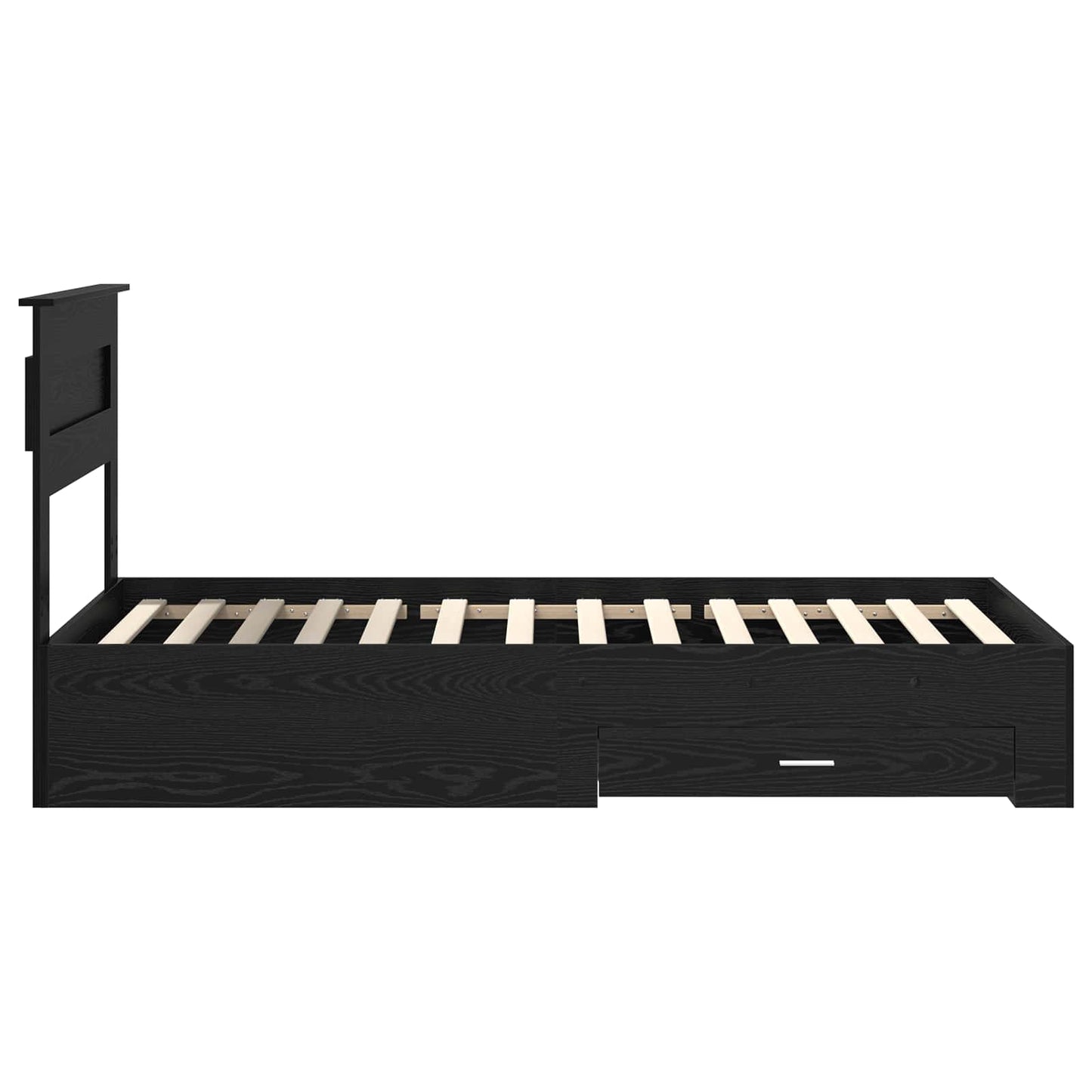 Bed Frame with Headboard Black Oak 100 x 200 cm Engineered Wood