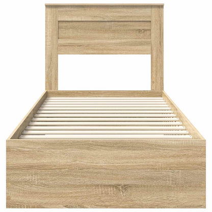 Bed Frame with Drawer Sonoma Oak 100 x 200 cm Engineered Wood