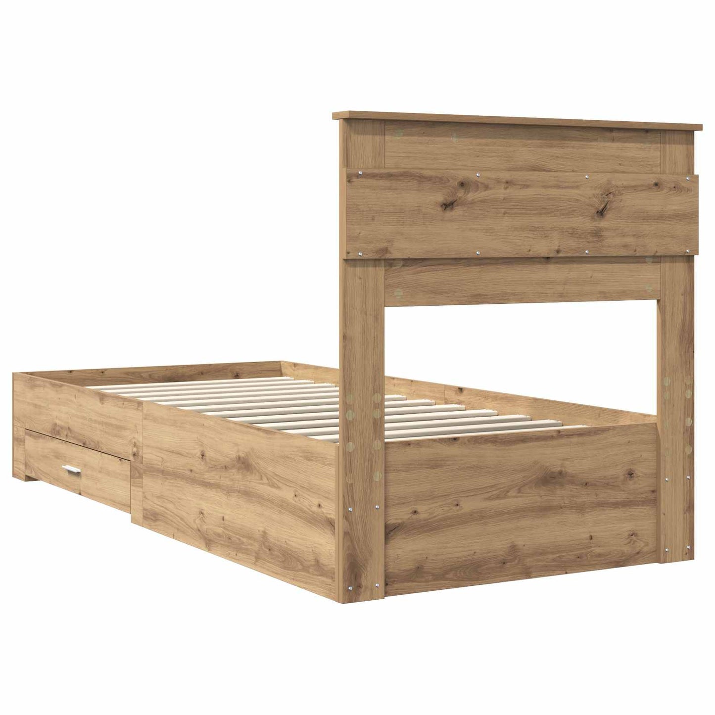 Bed Frame with Drawer Artisan Oak 100 x 200 cm Engineered Wood