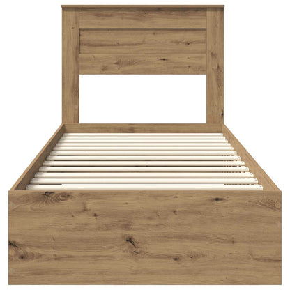 Bed Frame with Drawer Artisan Oak 100 x 200 cm Engineered Wood