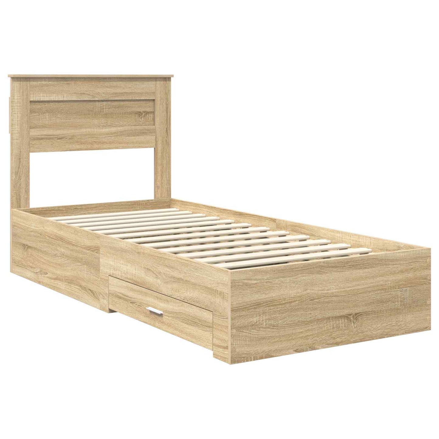 Bed Frame with Headboard Sonoma Oak 90 x 190 cm Engineered Wood