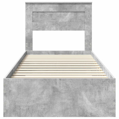 Bed Frame with Drawer Concrete Grey 90 x 190 cm Engineered Wood