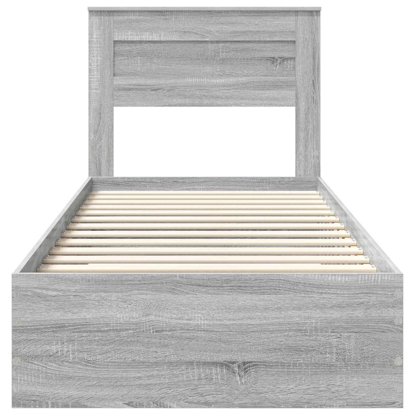 Bed Frame with Drawer Grey Sonoma 90 x 190 cm Engineered Wood