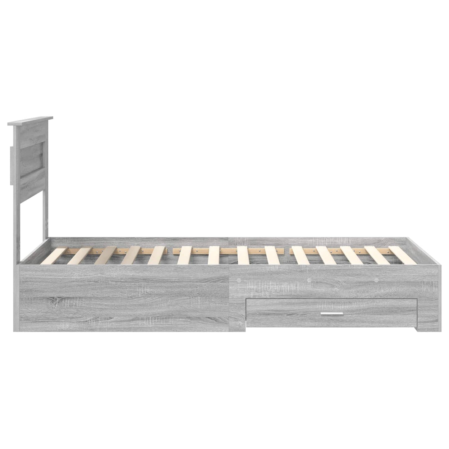 Bed Frame with Drawer Grey Sonoma 90 x 190 cm Engineered Wood