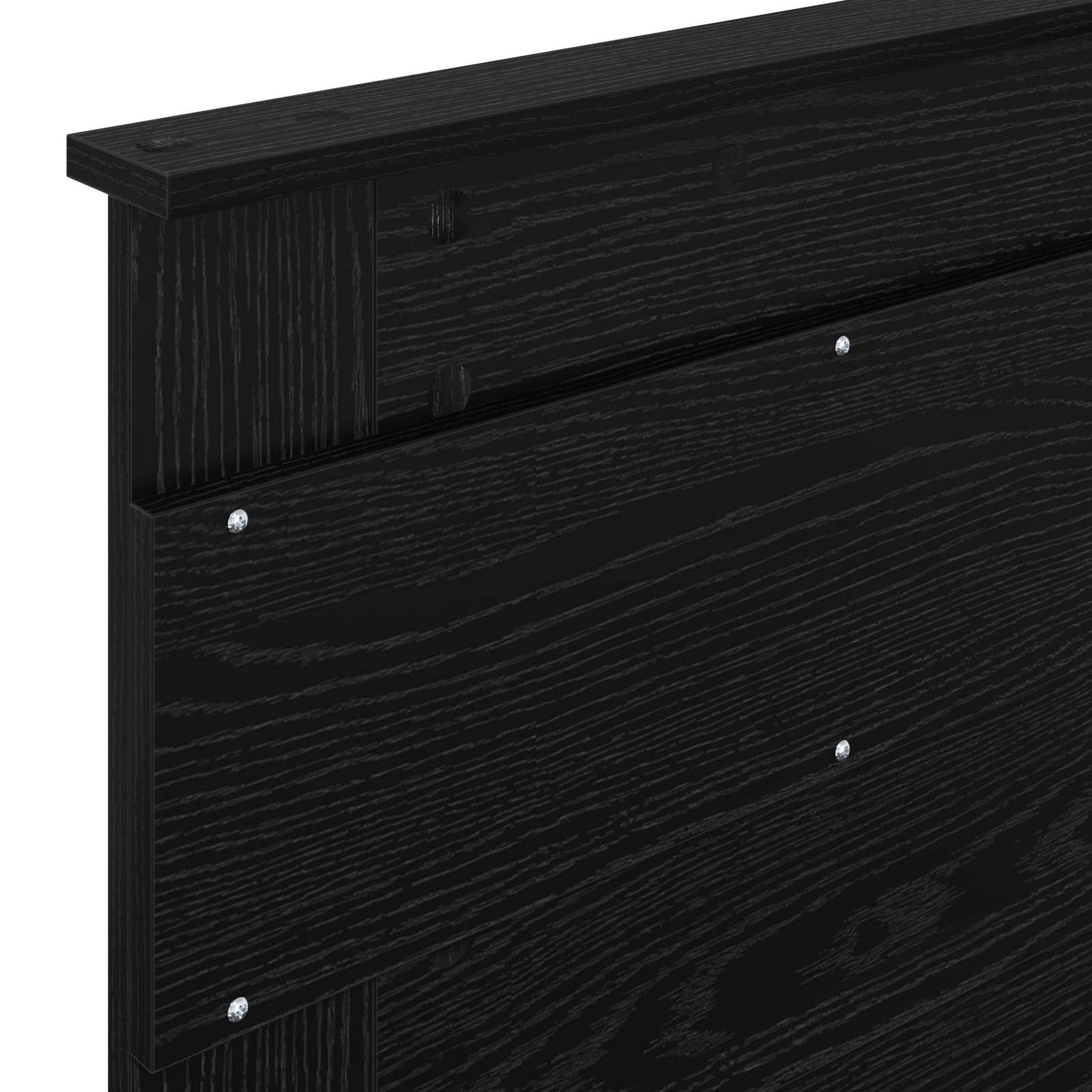 Bed Frame with Headboard Black Oak 90 x 200 cm Engineered Wood