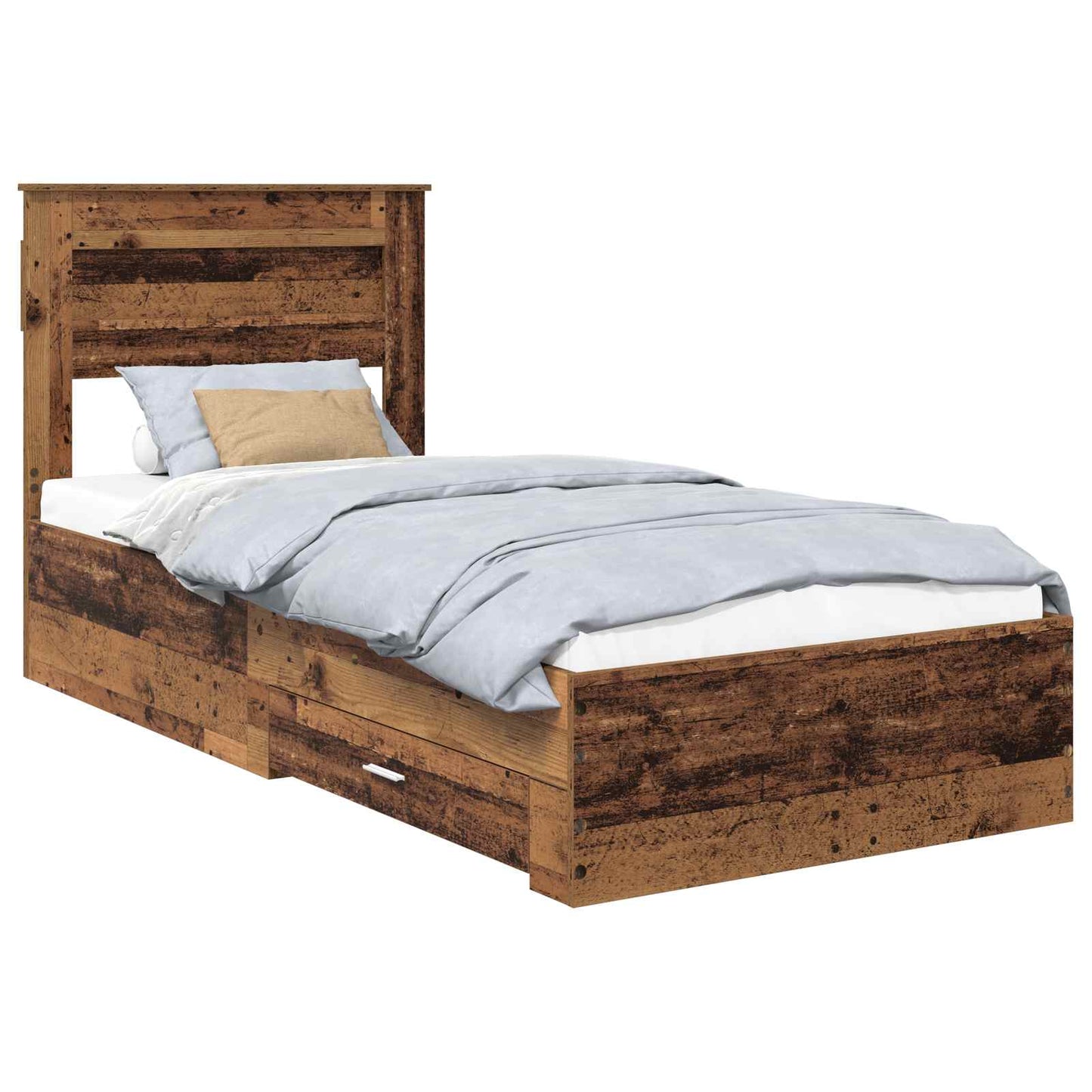 Bed Frame with Headboard Old Wood 90 x 200 cm Engineered Wood