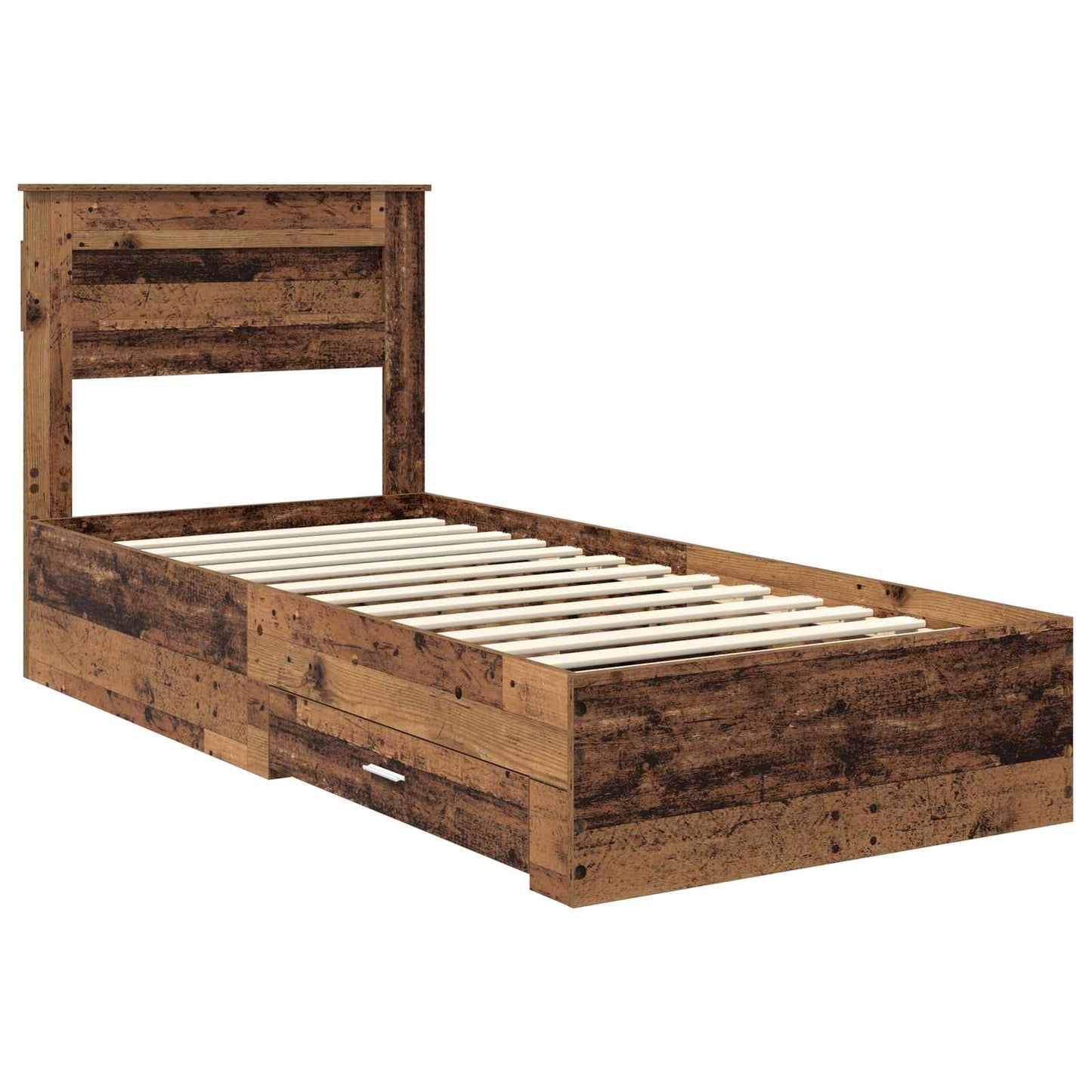 Bed Frame with Headboard Old Wood 90 x 200 cm Engineered Wood