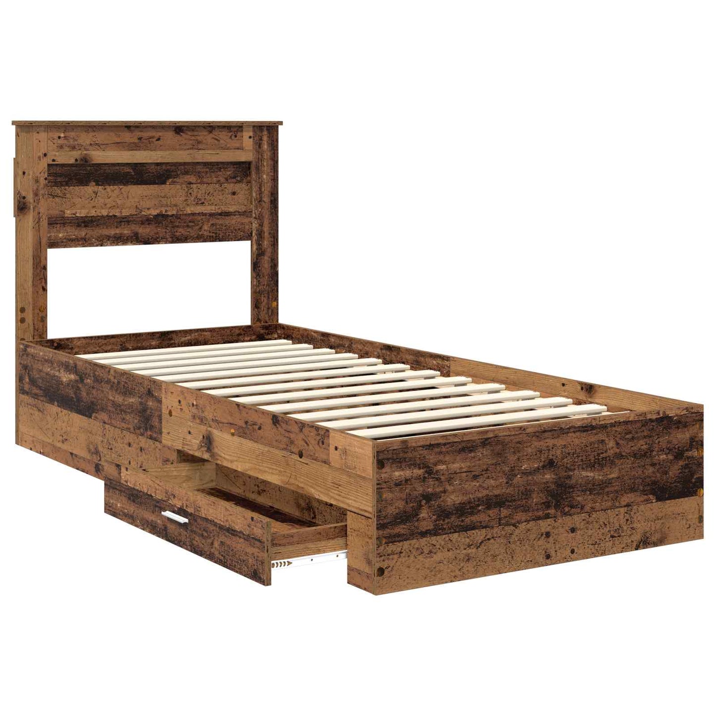 Bed Frame with Headboard Old Wood 90 x 200 cm Engineered Wood