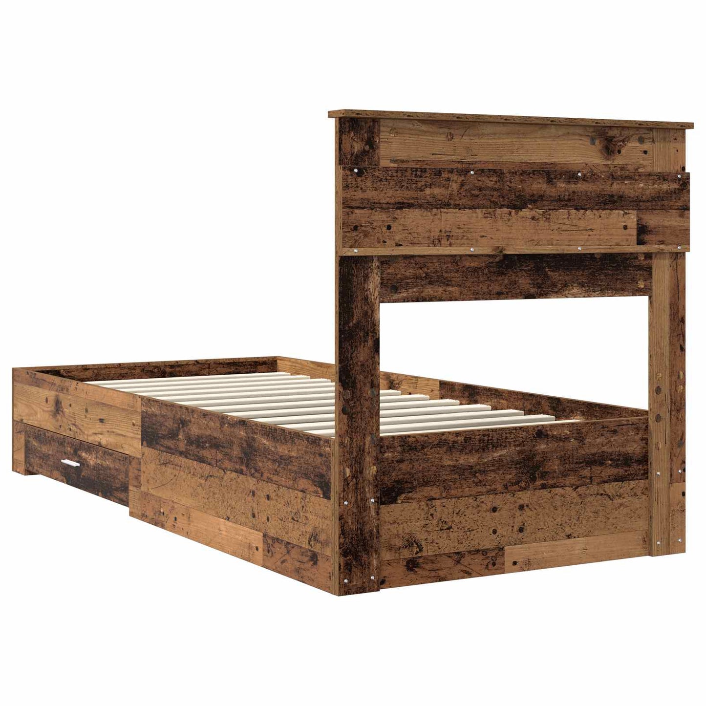 Bed Frame with Headboard Old Wood 90 x 200 cm Engineered Wood