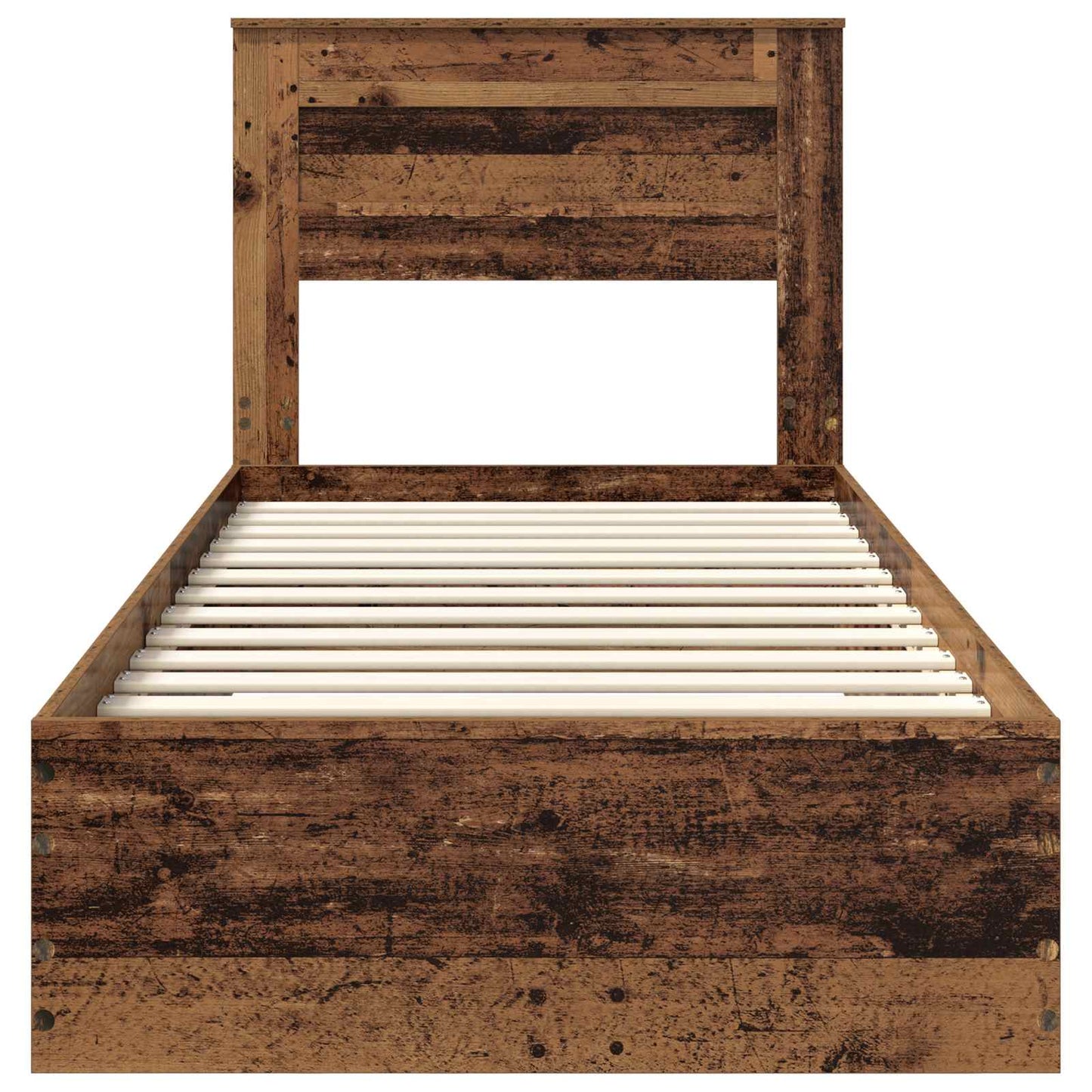 Bed Frame with Headboard Old Wood 90 x 200 cm Engineered Wood