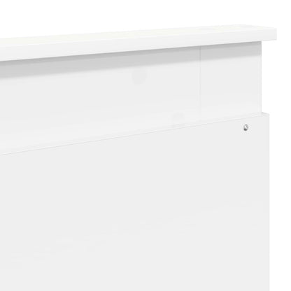 Bed Frame with Headboard White 200 x 200 cm Solid Pine Wood