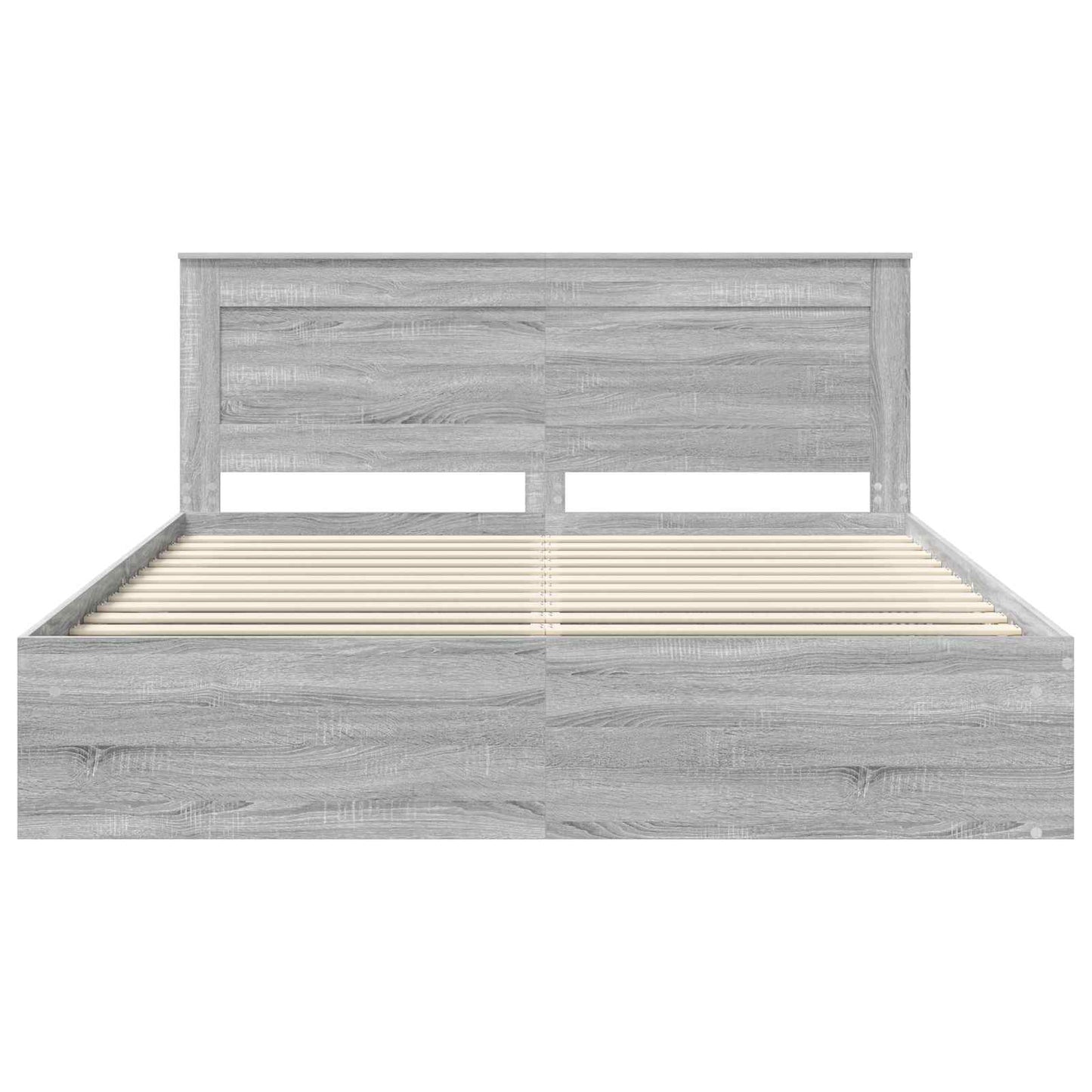 Bed Frame Grey Sonoma 200 x 200 cm Solid Pine Wood