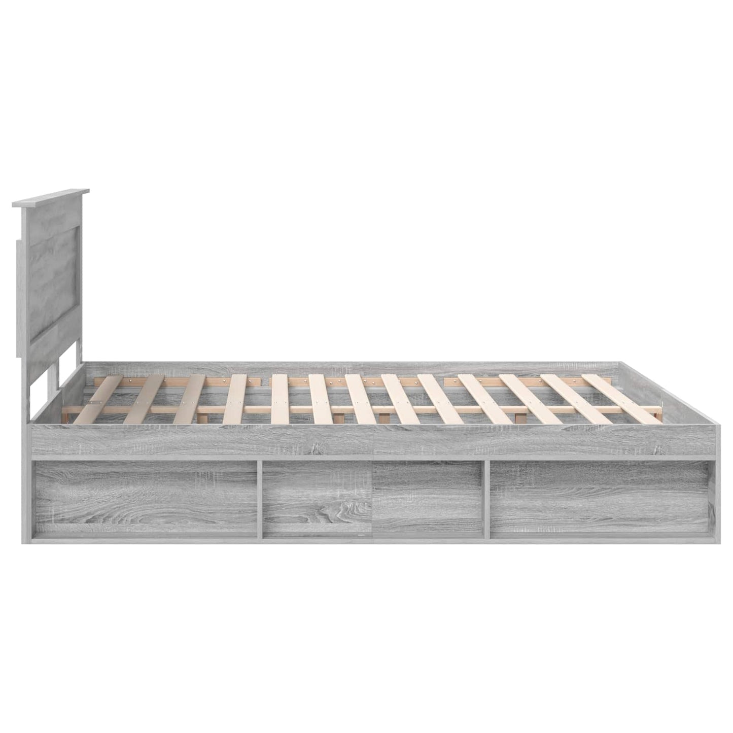 Bed Frame Grey Sonoma 200 x 200 cm Solid Pine Wood