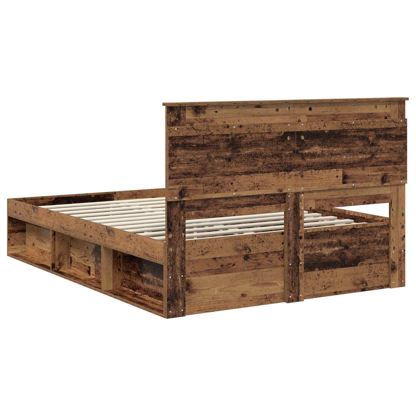 Bed Frame with Headboard Old Wood 150 x 200 cm Solid Pine Wood