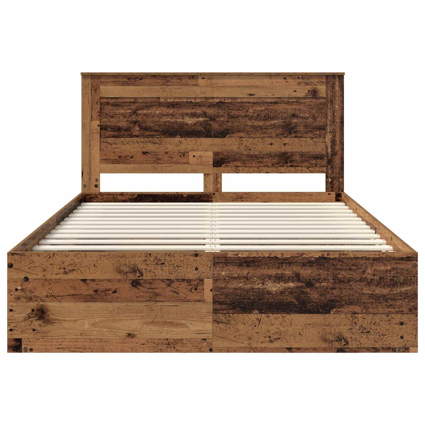 Bed Frame with Headboard Old Wood 150 x 200 cm Solid Pine Wood
