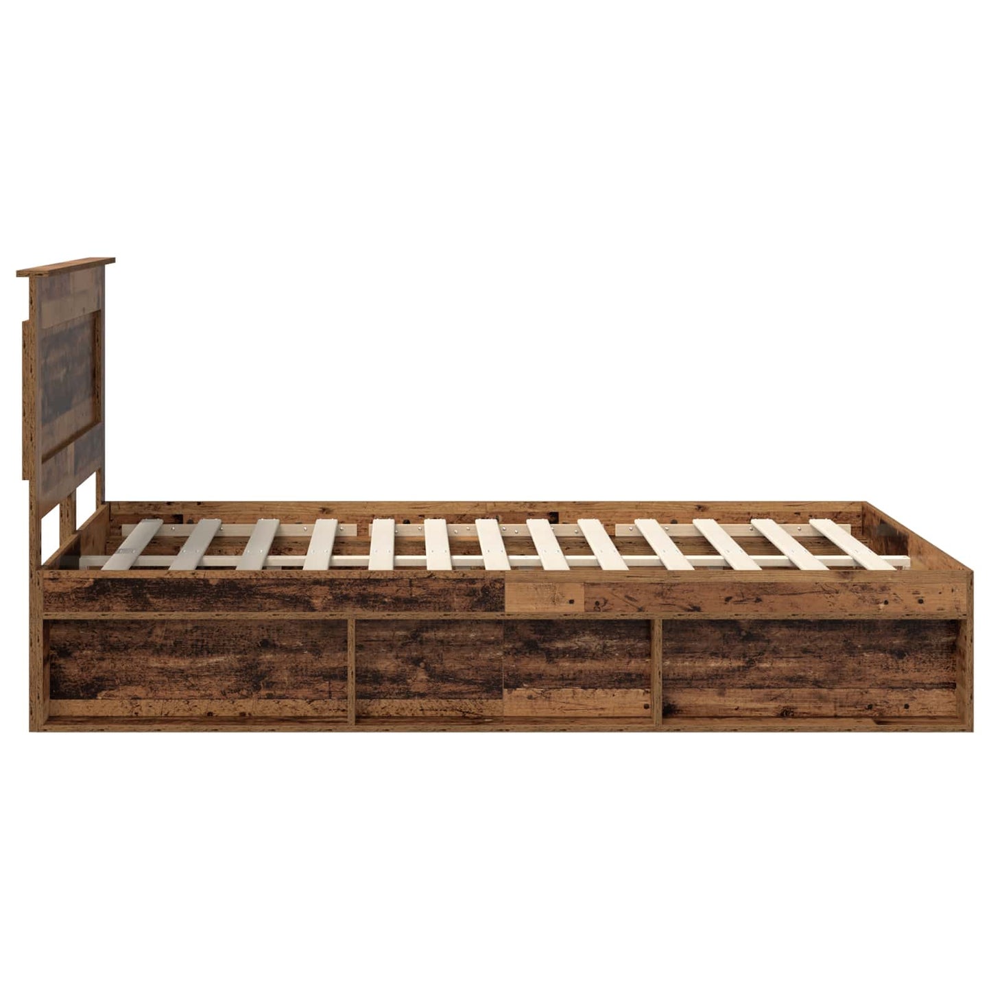 Bed Frame with Headboard Old Wood 150 x 200 cm Solid Pine Wood