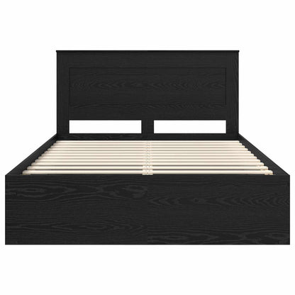 Bed Frame with Headboard Black 140 x 190 cm Solid Pine Wood