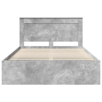 Bed Frame with Headboard Concerte 140 x 190 cm Solid Pine Wood