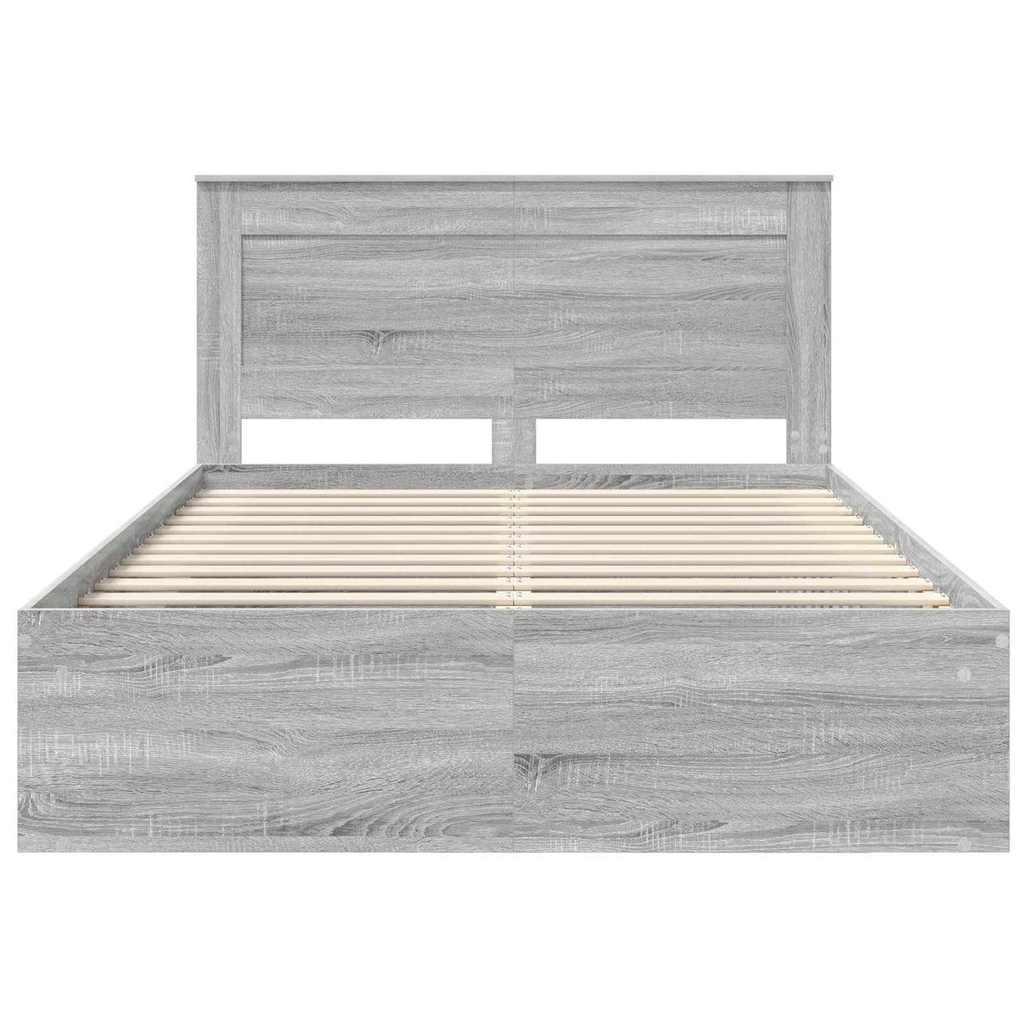 Bed Frame Grey Sonoma 140 x 190 cm Solid Pine Wood