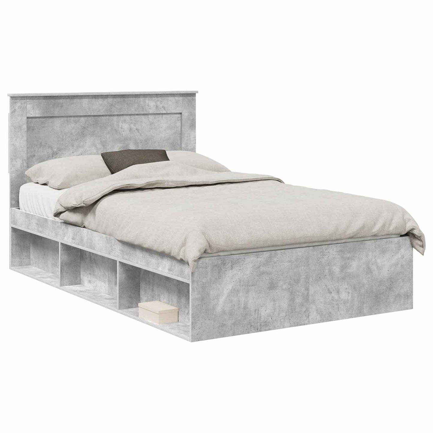 Bed Frame Concerte Grey 135 x 190 cm Solid Pine Wood