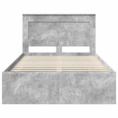 Bed Frame Concerte Grey 135 x 190 cm Solid Pine Wood