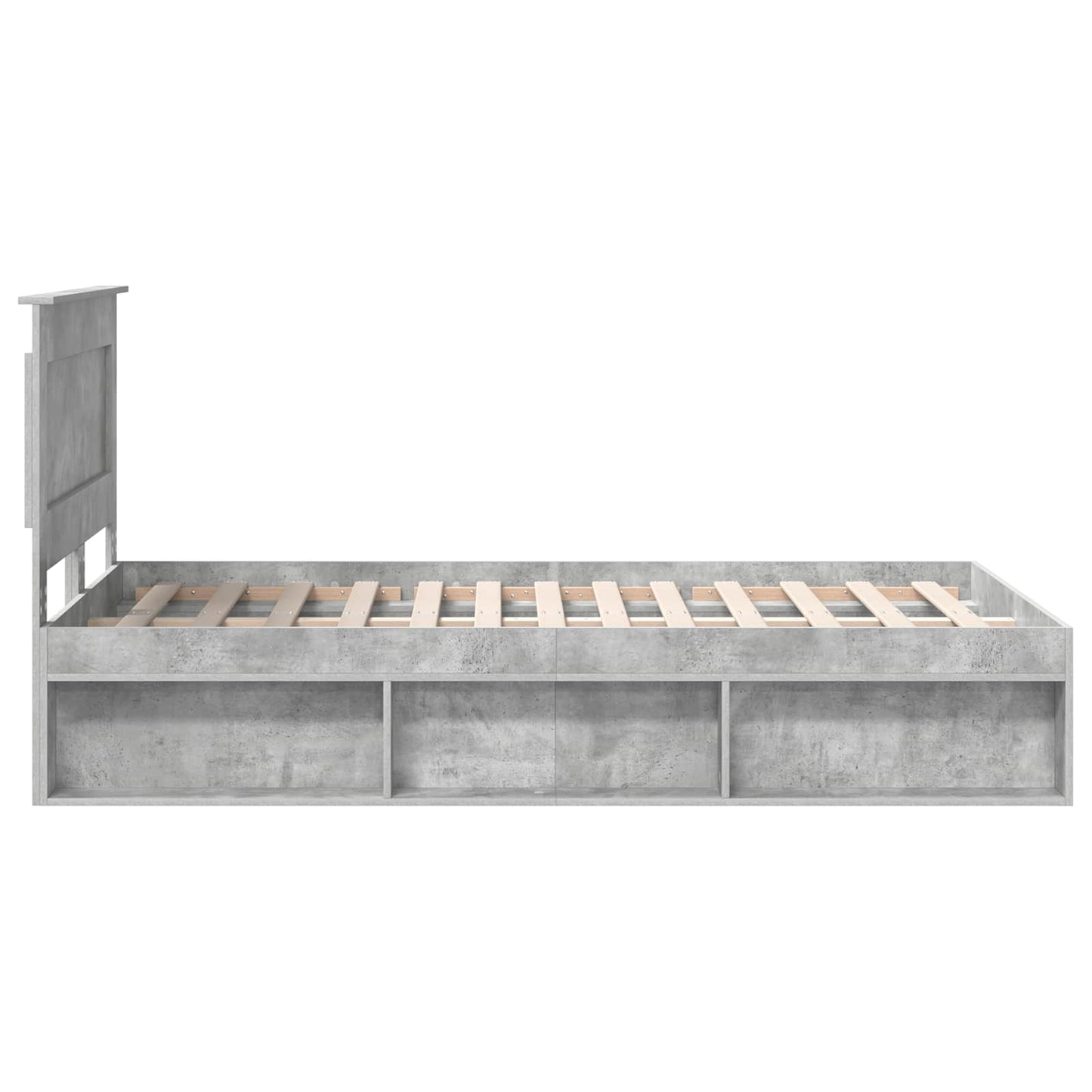Bed Frame Concerte Grey 135 x 190 cm Solid Pine Wood