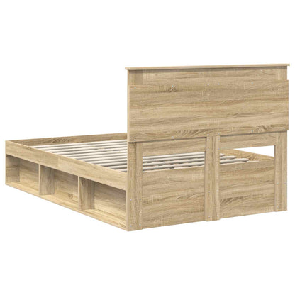 Bed Frame with Headboard Sonoma 120 x 190 cm Solid Pine Wood
