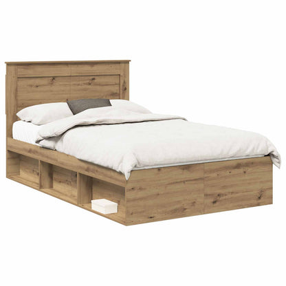 Bed Frame Artisian Oak 120 x 190 cm Solid Pine Wood