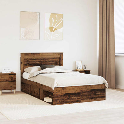 Bed Frame with Headboard Old Wood 120 x 200 cm Solid Pine Wood