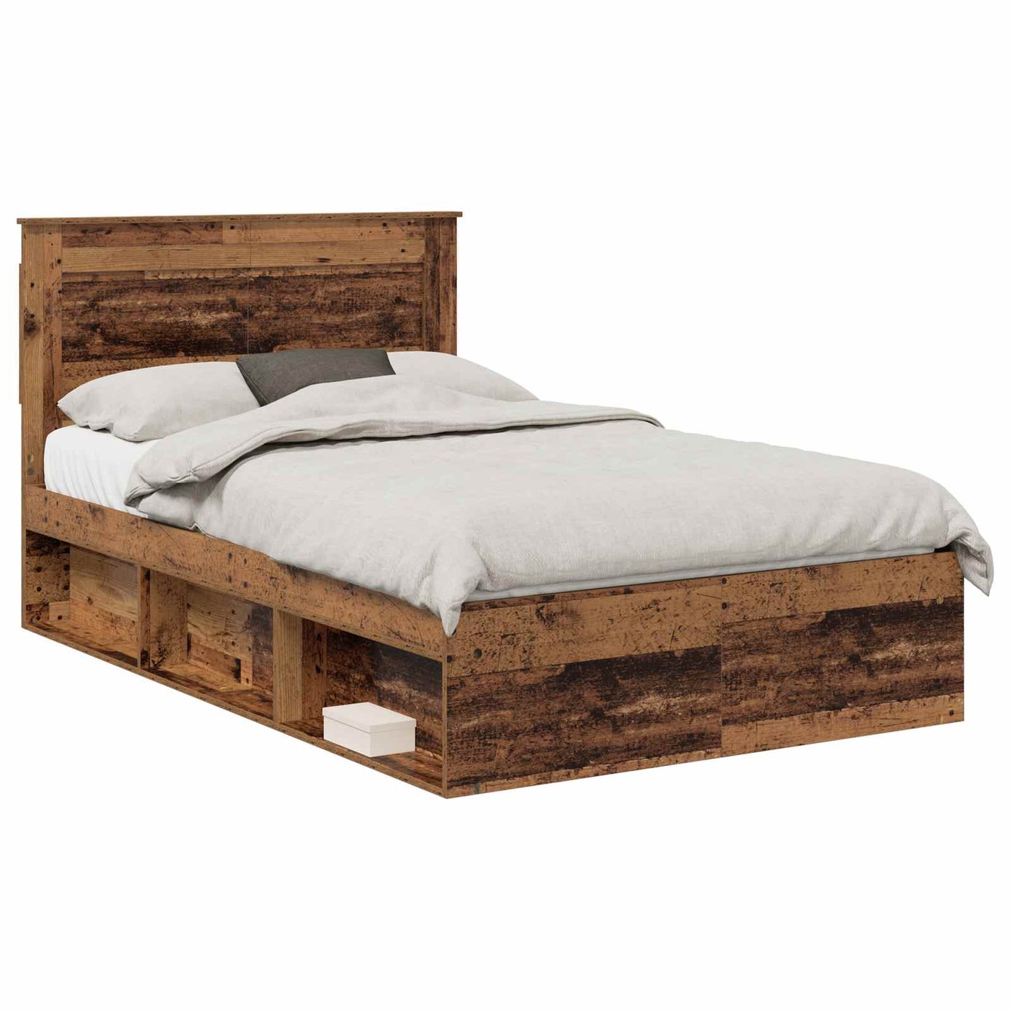 Bed Frame with Headboard Old Wood 120 x 200 cm Solid Pine Wood