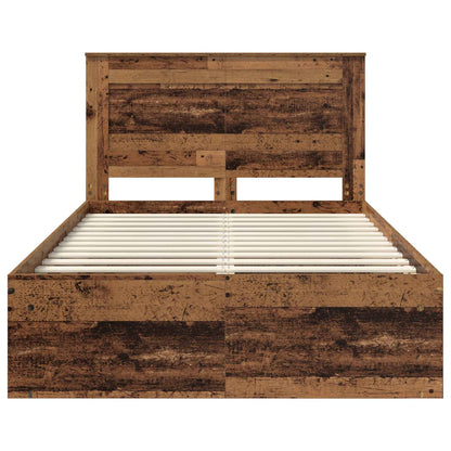 Bed Frame with Headboard Old Wood 120 x 200 cm Solid Pine Wood
