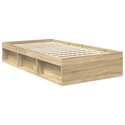Bed Frame with Headboard Sonoma 100 x 200 cm Solid Pine Wood