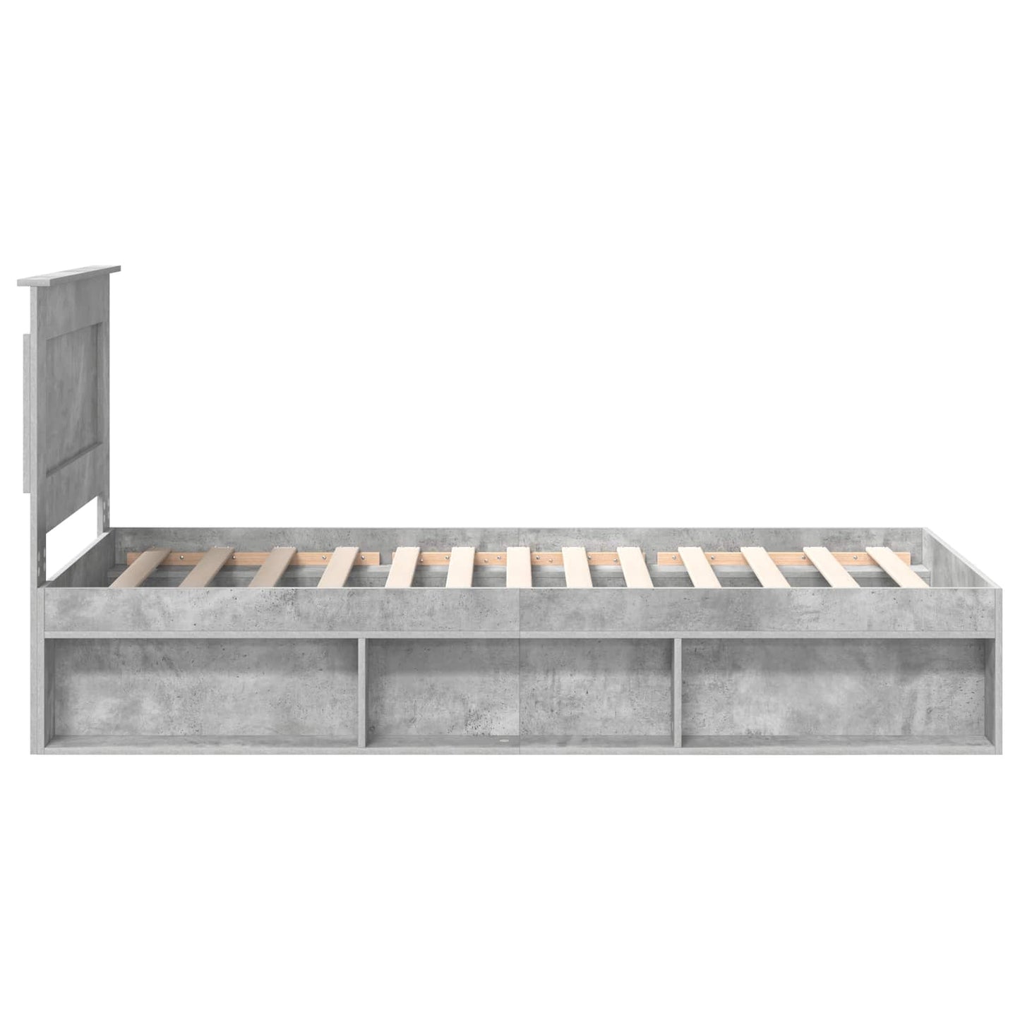 Bed Frame Concerte Grey 100 x 200 cm Solid Pine Wood