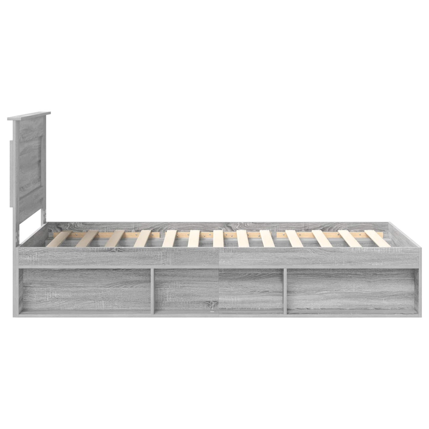 Bed Frame Grey Sonoma 100 x 200 cm Solid Pine Wood
