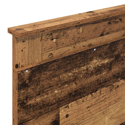 Bed Frame with Headboard Old Wood 100 x 200 cm Solid Pine Wood