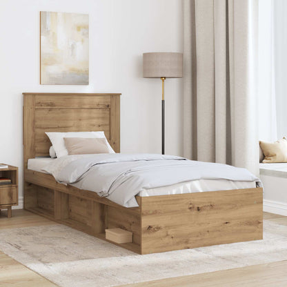 Bed Frame Artisian Oak 100 x 200 cm Solid Pine Wood