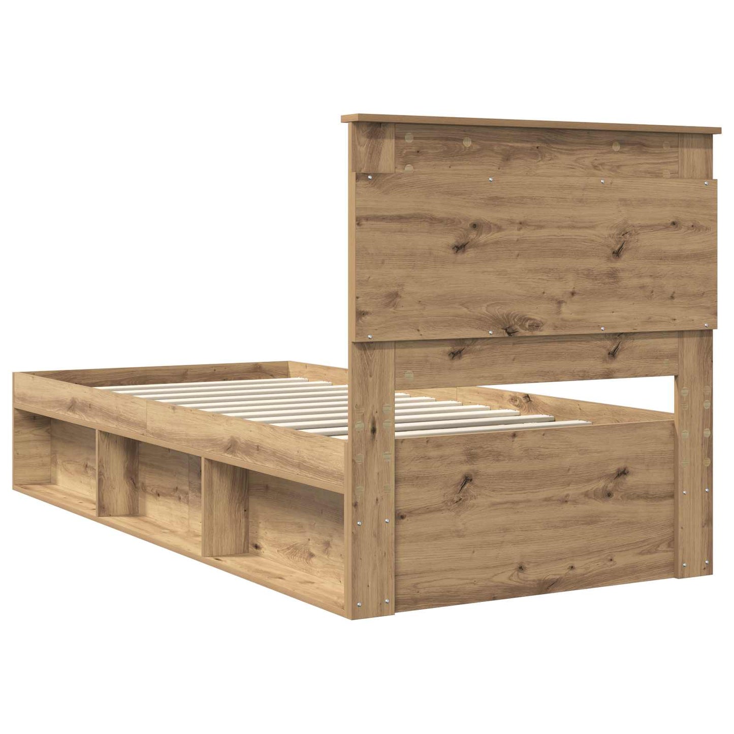 Bed Frame Artisian Oak 100 x 200 cm Solid Pine Wood