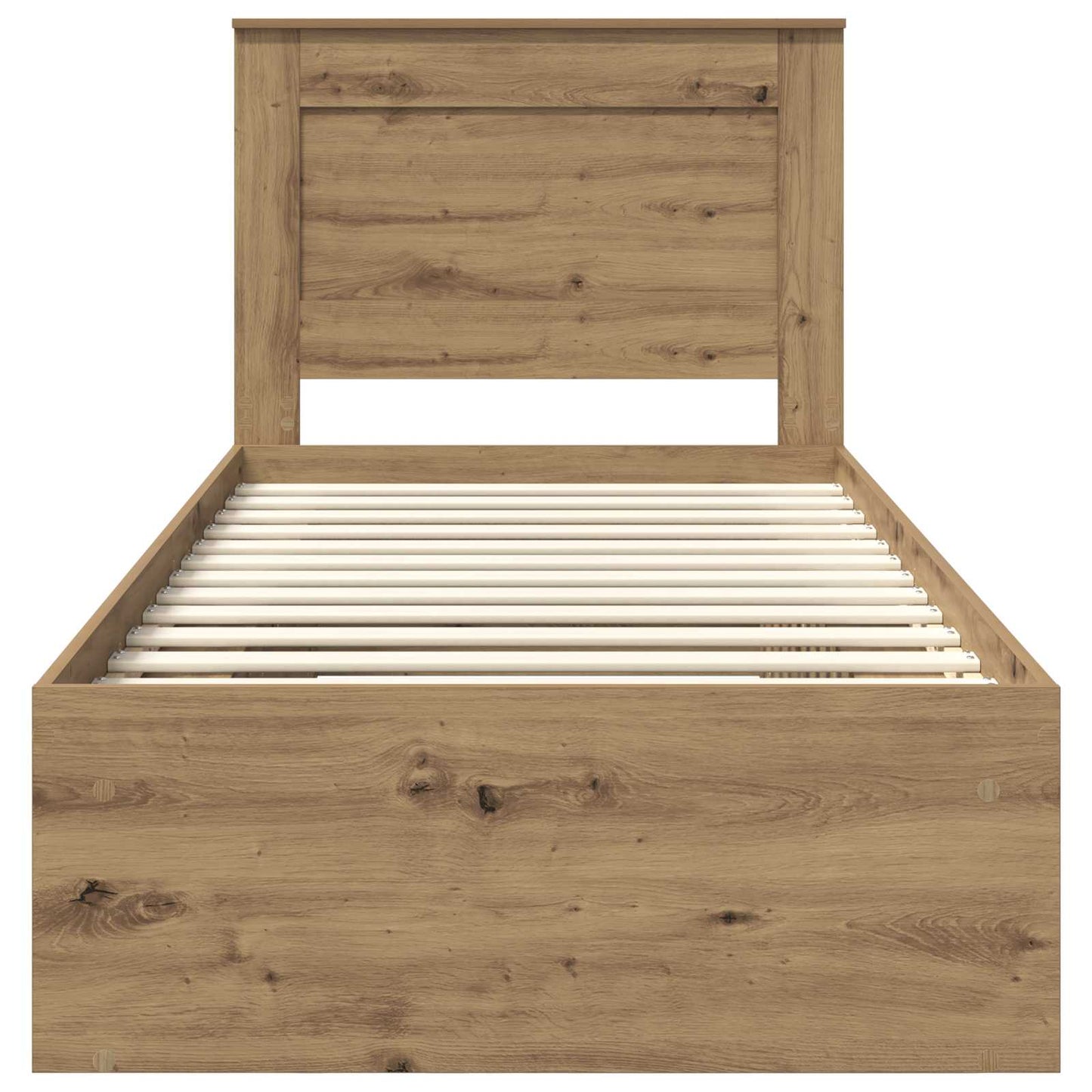 Bed Frame Artisian Oak 100 x 200 cm Solid Pine Wood