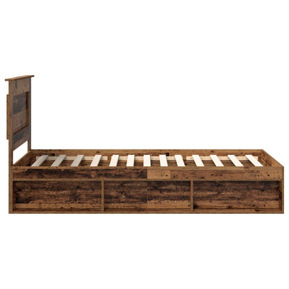 Bed Frame with Headboard Old Wood 90 x 200 cm Solid Pine Wood