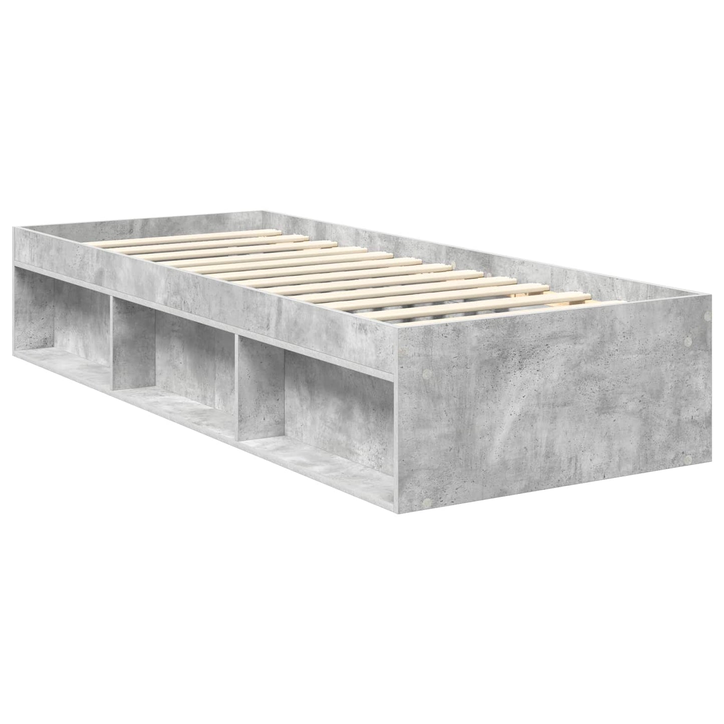Bed Frame with Drawer Concerte Grey 75 x 190 cm Solid Pine Wood