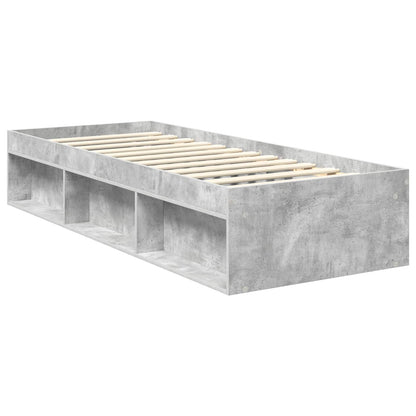 Bed Frame with Drawer Concerte Grey 75 x 190 cm Solid Pine Wood