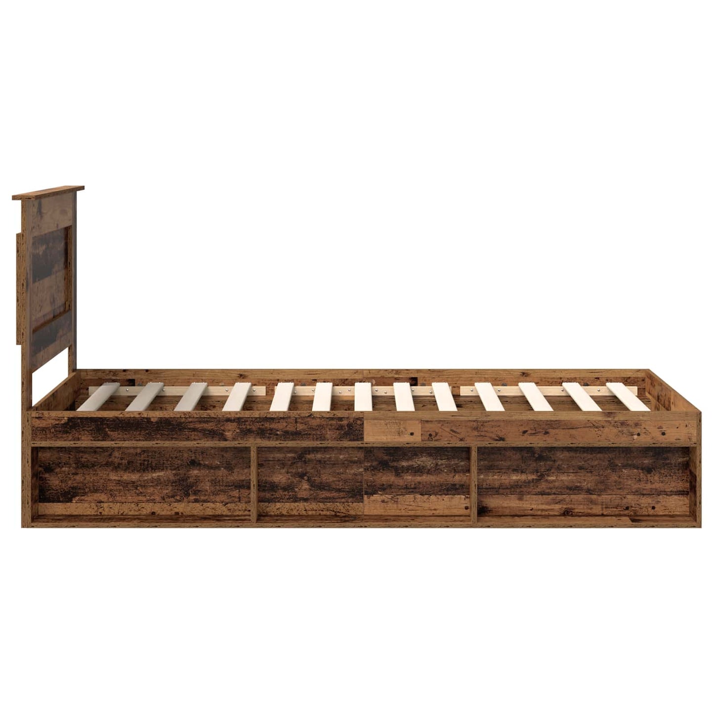 Bed Frame with Headboard Old Wood 75 x 190 cm Solid Pine Wood