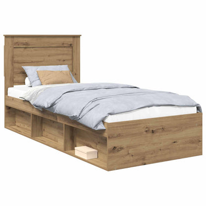 Bed Frame Artisian Oak 75 x 190 cm Solid Pine Wood