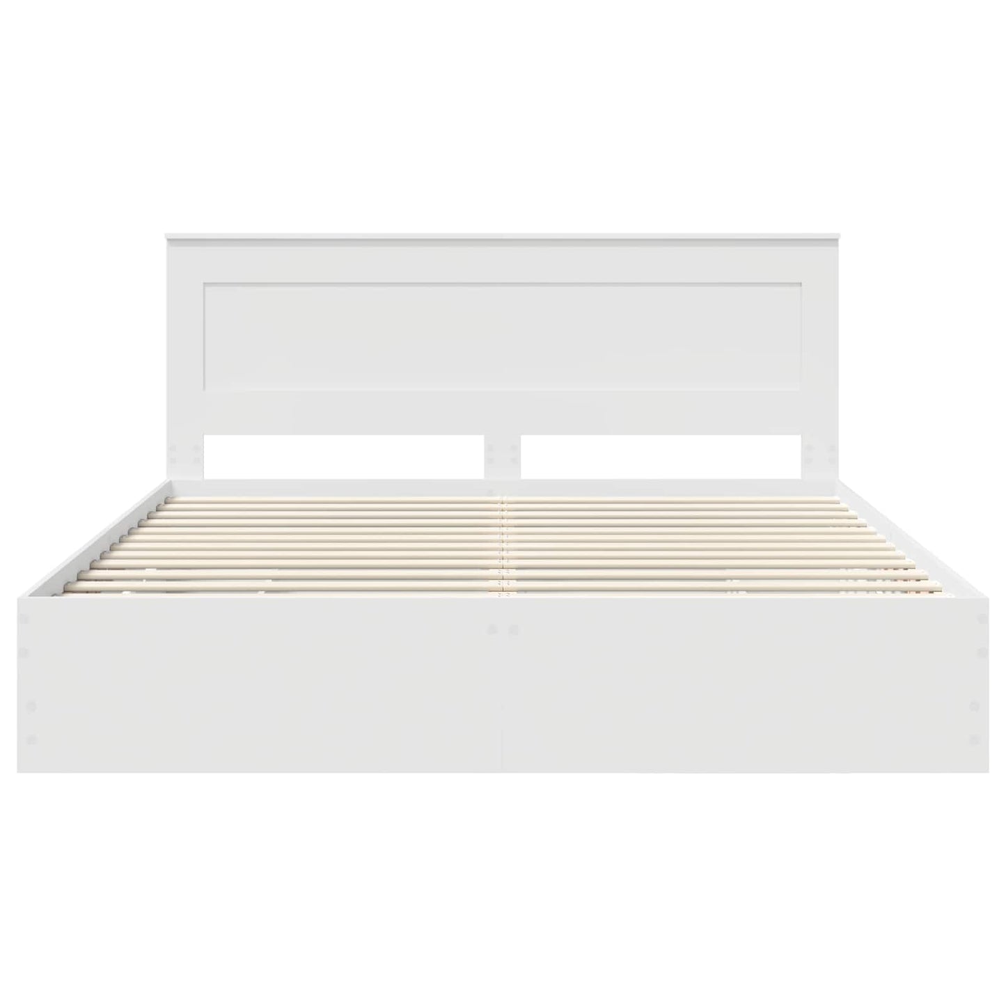 Bed Frame with Drawer White 200 x 200 cm Engineer Wood